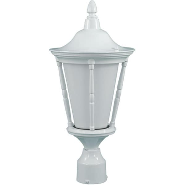 Intense Powder Coated Cast Aluminum Post Top Light Fixture, White - 19.75 x 9.25 x 9.25 in. IN2939233 - main