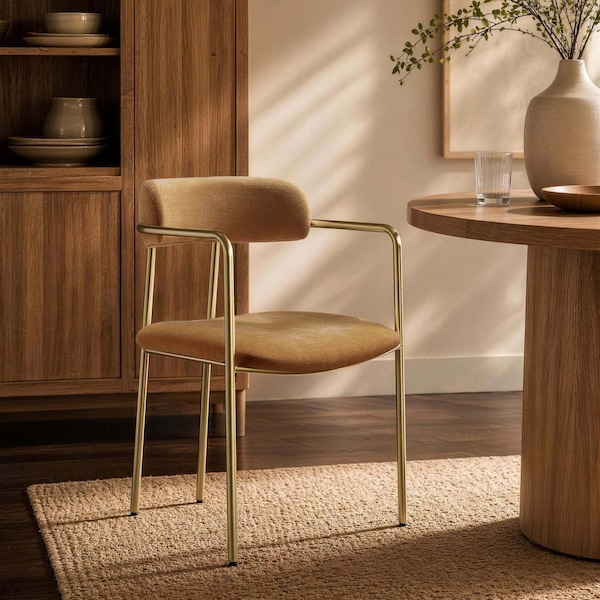 Manhattan Comfort Serene Metal Upholstered Dining Chair in Turmeric DC1882-TU - main