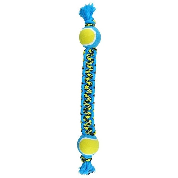 Pet Park Blvd Dog Toy, Chew, Fetch, Tug Toy, Paracord Rope Double Tennis Tug, Yellow US2056 99 - main