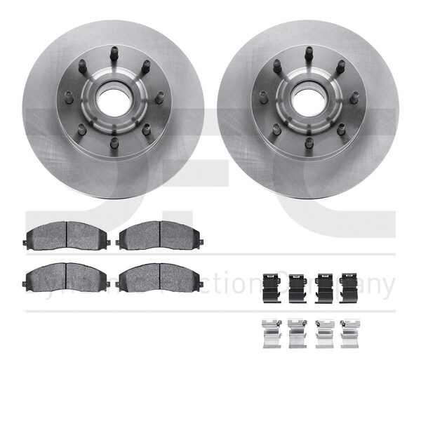 Dynamic Friction Co DFC Brake Rotor- Heavy Duty Brake Pad includes Hardware 6412-54293 - main