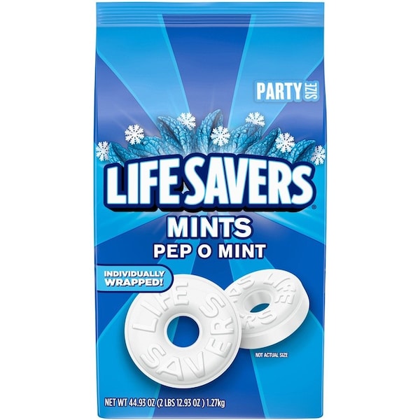 Life Savers Pep O Mint Hard Candy, Peppermint, Individually Wrapped, 2.81 lb MMM29056 - main