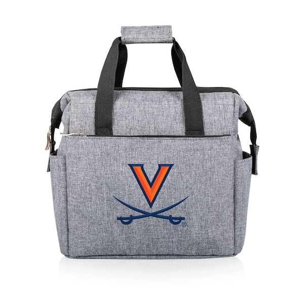 Picnic Time Family Of Brands NCAA Virginia Cavaliers On The Go Lunch Bag Cooler - Soft Cooler Lunch Box, Heathered Gray 510-00-105-594-0 - main