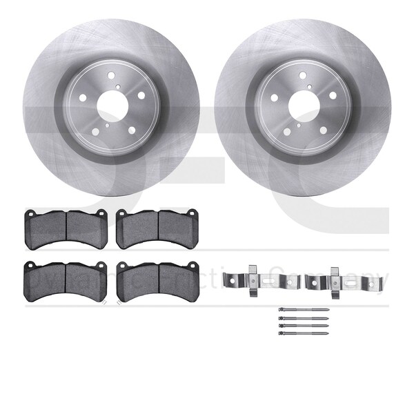 Dynamic Friction Co DFC Rotors with EURO 5000 Ceramic Brake Pads includes Hardware 6612-13058 - main