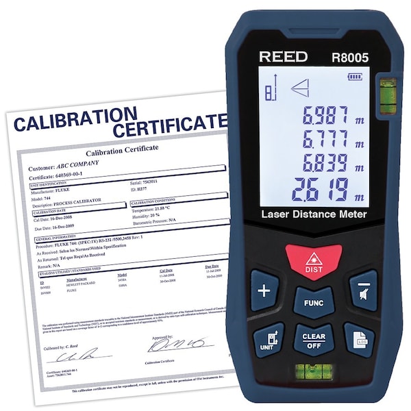 Reed Instruments Laser Distance Meter, Red, LCD R8005-NIST - main