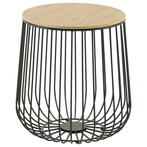 Leisuremod Round 15 in W, 16 in L, Manufactured Wood/Steel, Natural Wood RTBL-15NW - main