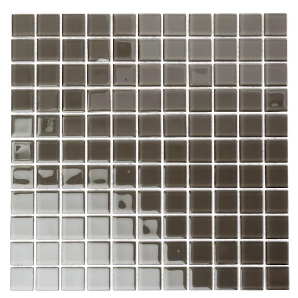 Apollo Tile Ash Gray 11.8 in x 11.8 in Glass Glossy Floor and Wall Mosaic Tile 9.67 sqft/case, 10PK APLA88098 1X1A - main