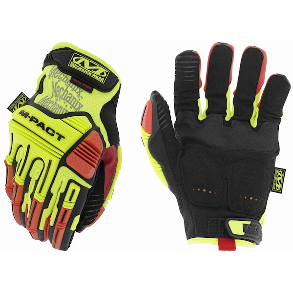 Mechanix Wear Hi-Viz M-Pact(R) D4-360 Hi-Vis Cut Resistant Impact Gloves, Synthetic Leather Palm, 9 SMP-X91-009 - main