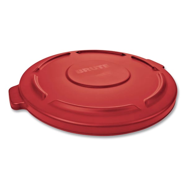 Rubbermaid Commercial 32 Gal Trash Can Lid, Red, Plastic, 22.25 in W/Dia FG263100RED - main