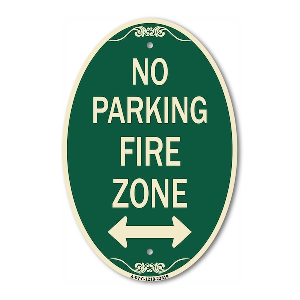 Signmission No Parking Fire Zone with Bidirectional Arrow, 12 In X 18 In Architectural, Heavy Gauge Aluminum A-OV-G-1218-23619 - main