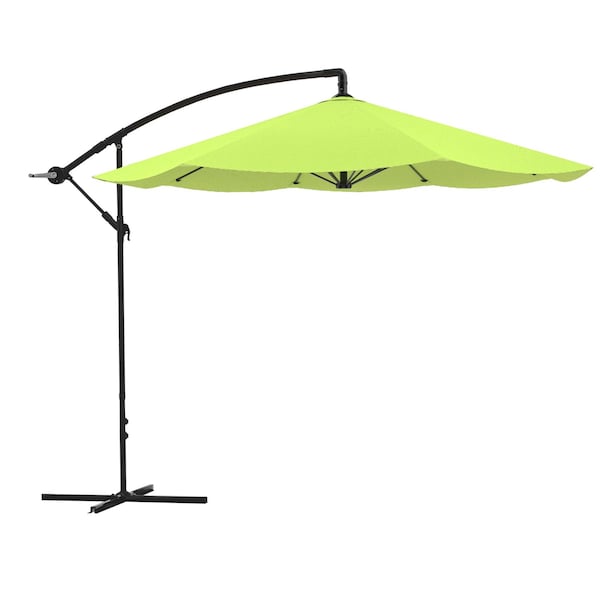 Pure Garden 10-Foot Offset Patio Umbrella with Square Base, Lime Green 50-102-LGB - main