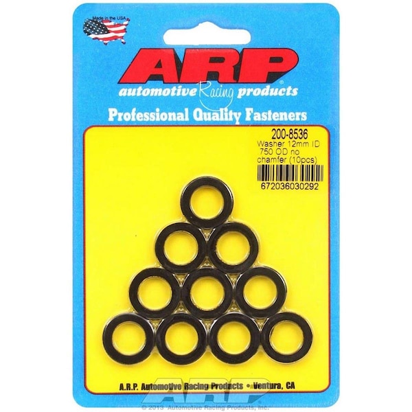 Whole-In-One 200-8536 12 mm ID x 0.75 in. OD Chromoly Steel Black Washers, 10PK WH3293478 - main