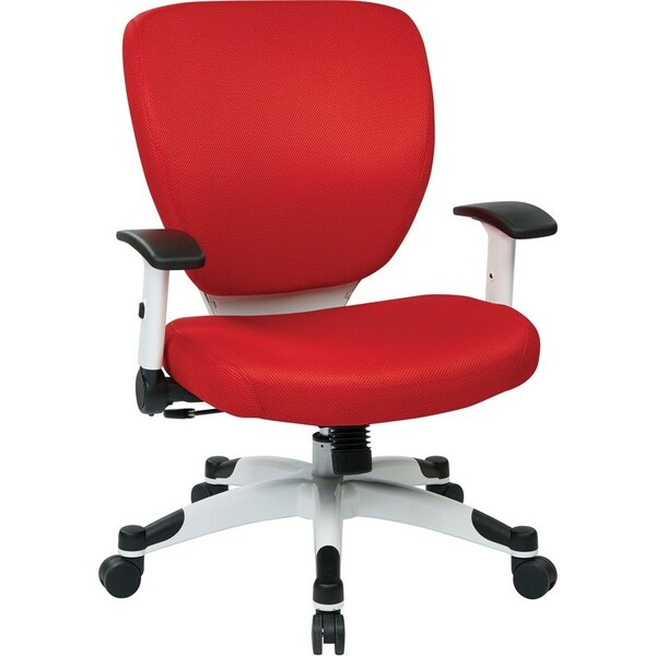 Office Star Managerial Chair Desk Chair, Adjustable Arms, 16-3/4" to 19-1/2" Height, Mesh, Red 5200W-9 - main