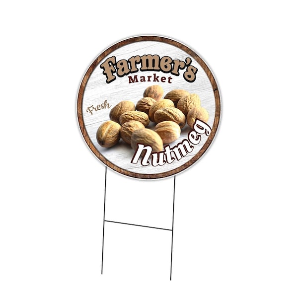 Signmission Farmers Market Nutmeg Double Sided Corrugated Plastic Circle Yard Sign, C-16-CIR-DS-WS- Nutmeg C-16-CIR-DS-WS- Nutmeg - main