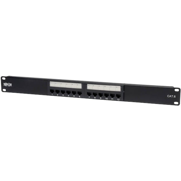 Eaton Tripp Lite Series 12-Port 1U Rack-Mount Cat6/Cat5 110 Patch Panel 568B, RJ45 Ethernet, TAA N252-012 - main