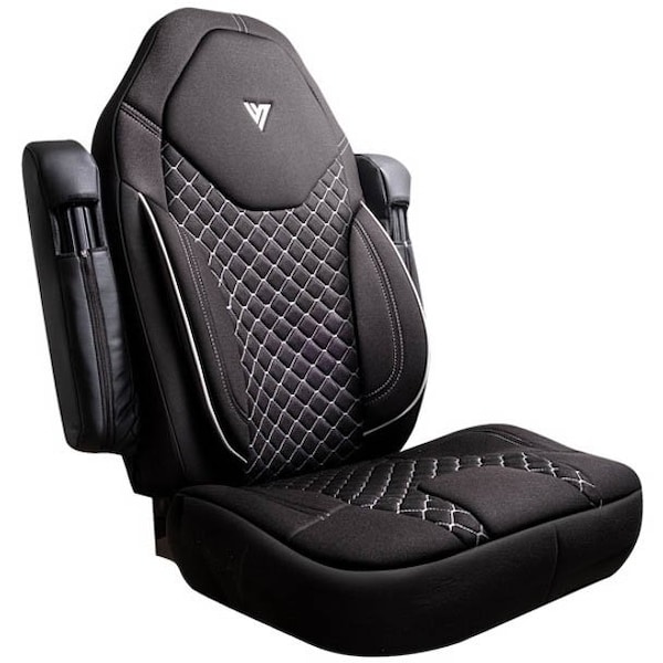 Ilc Repl. For Freightliner Cascadia 116 Year 2019 Black Cloth Seat Cover 33 In Wback Pocket Sleeve WZ-ED0Q-E - main