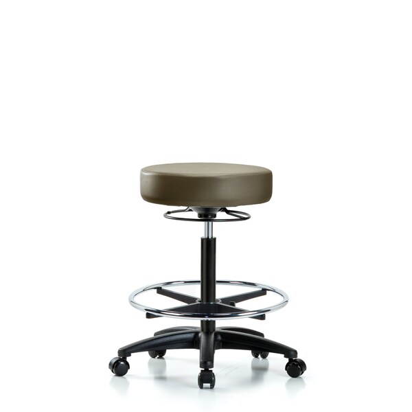 Blue Ridge Ergonomics Vinyl Stool, High Bench, Foot Ring, Casters, Royal BR-VHBSO-RG-CF-RC-8809 - main