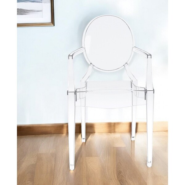 Homeroots Clear Acrylic King Louis Back Dining Arm Chair 520270 - main