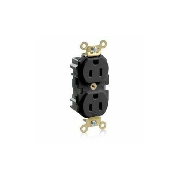 Leviton Straight Blade Receptacle, 5-15R, 15 A, 125V AC, Flush Mount, Self-Grounded M5262-E - main