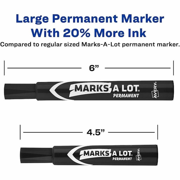 Avery Permanent Marker, Wide, PK12 AVE08885 - main