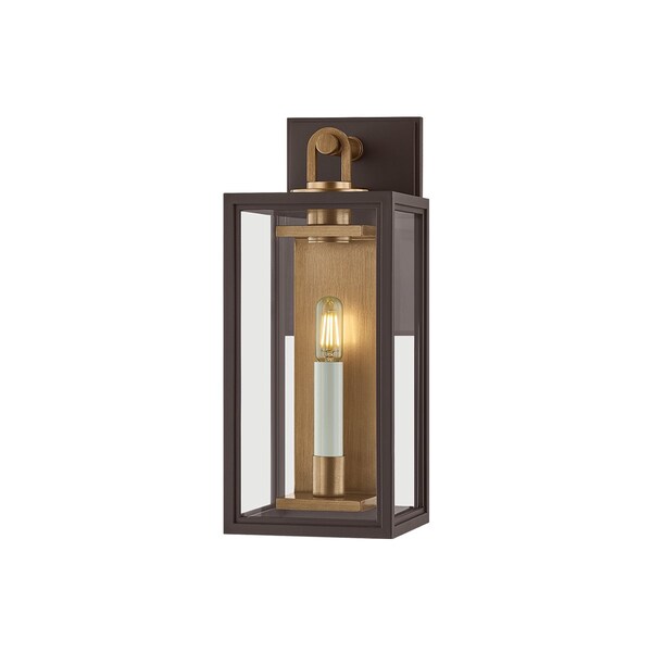 Troy Lighting Arnold 1 Light Exterior Wall Sconce, Patina Brass and Textured Bronze, 6 In x 14.75 In B6515-PBR/TBZ - main