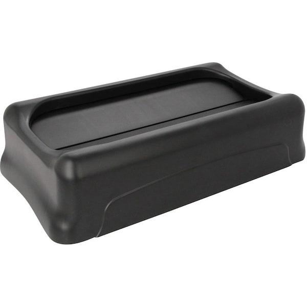 Rubbermaid Commercial Slim Jim(R) 23 gal Trash Can Lid, Swing Black, Resin, 1 Openings 11 1/4 in W/Dia FG267360BLA - main