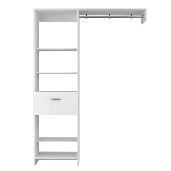 Homeroots 59" White Manufactured Wood Closet System 535187 - main