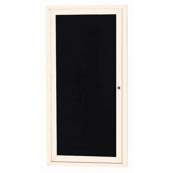 Aarco Enclosed Letter Board Directory w/ Powder Coated IvoryAluminum Frame, 24''Hx12''W, 1 Door ADC2412IV - main