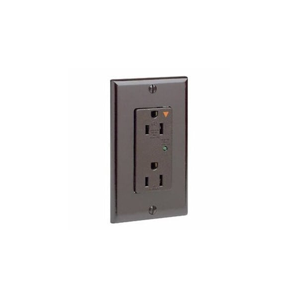 Leviton Straight Blade Receptacle, 5-15R, 15 A, 125V AC, Flush Mount, Isolated Ground 5280-IGW - main