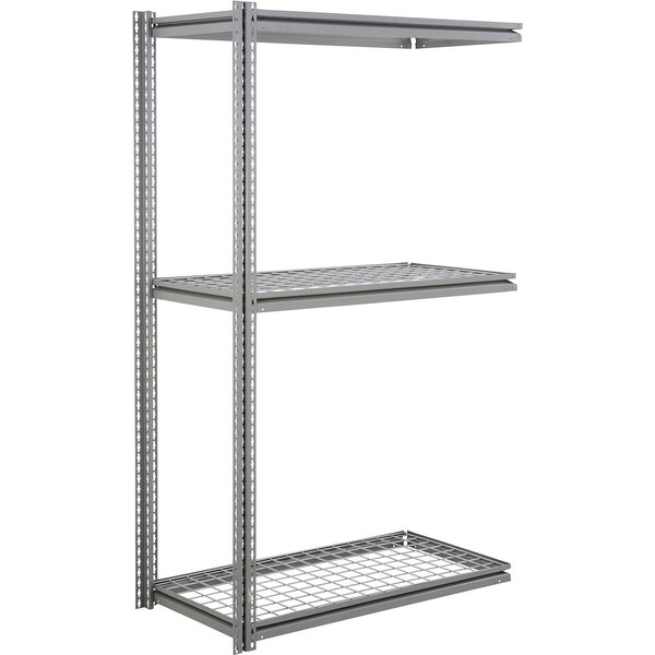 Global Industrial 3 Shelf, Heavy Duty Boltless Shelving Z Beam Add On, 60Wx24Dx96H, Wire Deck B3152884 - main