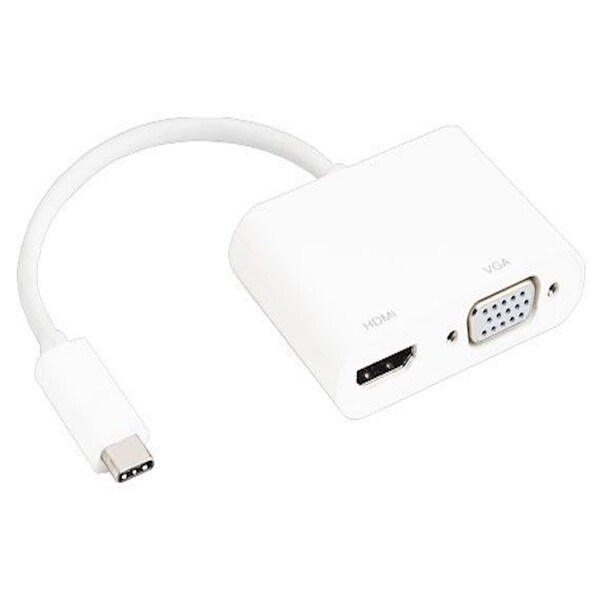 Sanoxy USB 3.1 Type C Male to HDMI 4K at 30Hz Female + VGA Female Adapter SNX-CBL-LDR-UC208-8200 - main