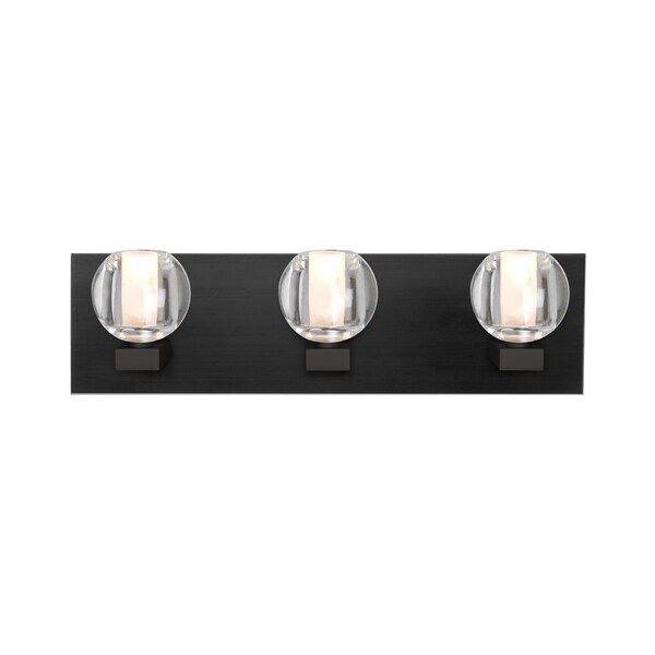 Besa Lighting Besa, Boca Vanity, Clear, Black Finish, 3x40W G9 base 3WF-BOCACL-BK - main