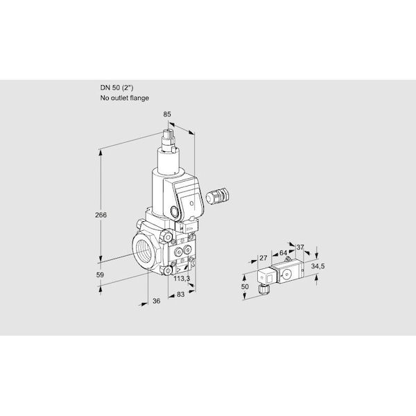 Honeywell Kromschroder Solenoid Gas Safety Valve - VAS350, 500 mbar, IP65, EN 161 Certified KS88015384 - main