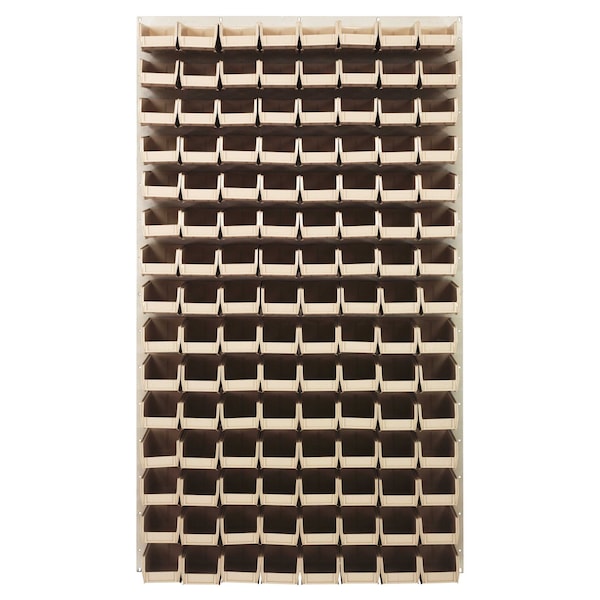 Quantum Storage Systems 36X61 HC LOUVERED PANEL W/120 BINS IVORY QLP-3661HC-220-120IV - main