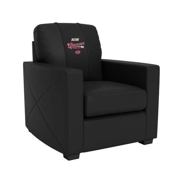 Dreamseat Silver Club Chair with AEW Mariah May Glamour Logo XZ7759002CHCDBK-PSAEW0013 - main