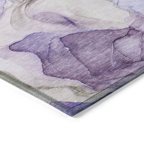 Homeroots 9' X 12' Gray and Purple Abstract Washable Non Skid Indoor Outdoor Area Rug 559530 - main