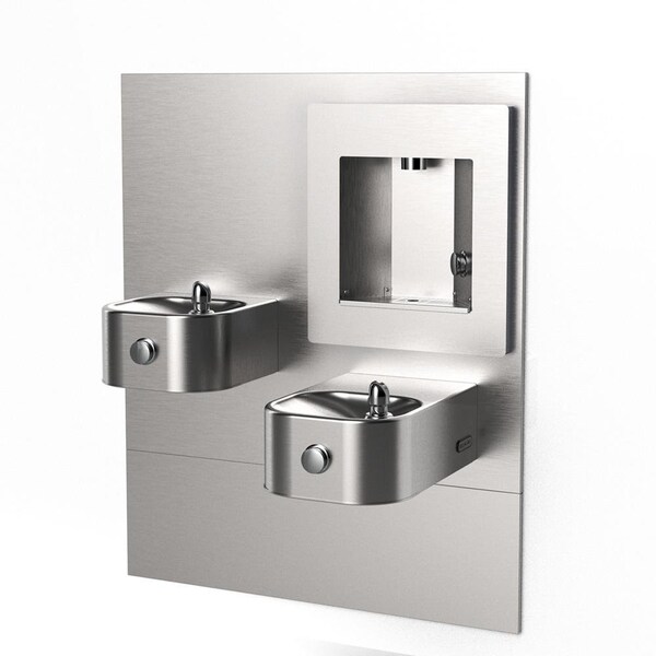 Elkay Vandal Resistant Bottle Filling Stn w/ Bi-Lvl Integrl Soft Sides Fountain Filtered Non-Ref Stainless LZLMSN-EDFPVM217DK - main
