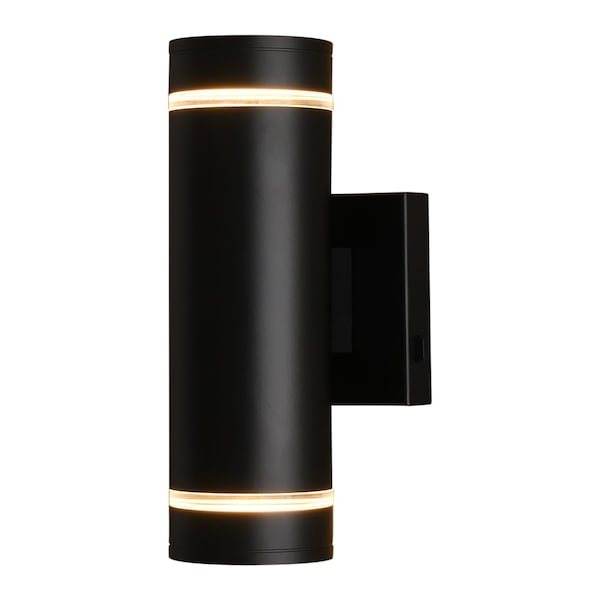 Vaxcel Chiasso, 11 in H, Black Outdoor Wall Light, 2-Light, LED, Up-Down T0821 - main