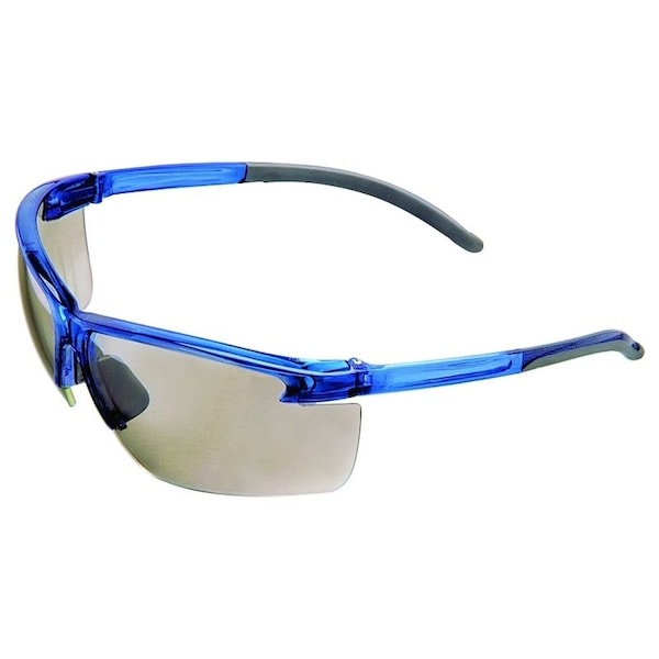 Msa Safety SAFETY WORKS Safety Glasses, ScratchResistant Lens, SemiRimless Frame, Blue Frame 10039206 - main