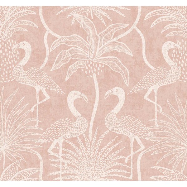 A-Street Prints Biscayne Coral Flamingo Beach Wallpaper 4172-82007 - main