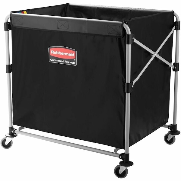 Rubbermaid Commercial Collapsible XCart, Steel, 8 Bushel Cart, 24.1w x 35.7d x 34h, Blk/Slvr 1881750 - main