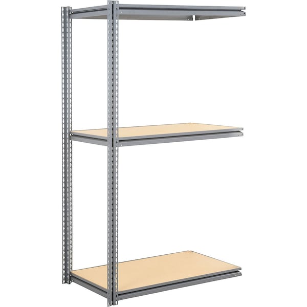 Global Industrial 3 Shelf, Heavy Duty Boltless Shelving Z Beam Add On, 48Wx48Dx96H, Wood Deck B3152865 - main