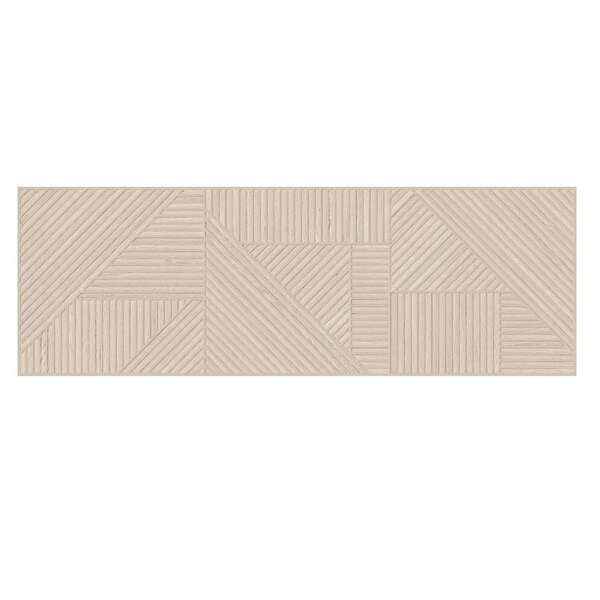 Andova Tiles Mettria Karve Grey 13in x 39in Subway Geometric Textured Wood-Look Matte Ceramic Wall Tile, 2PK ANDMET526 - main