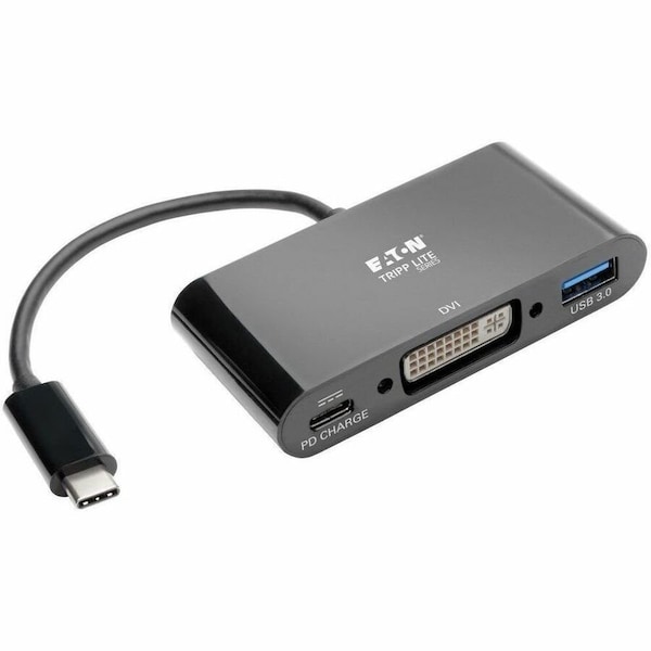 Tripp Lite USB C to DVI Adapter USB Hub & PD Charging USB Type C to DVI 6in U444-06N-DUB-C - main