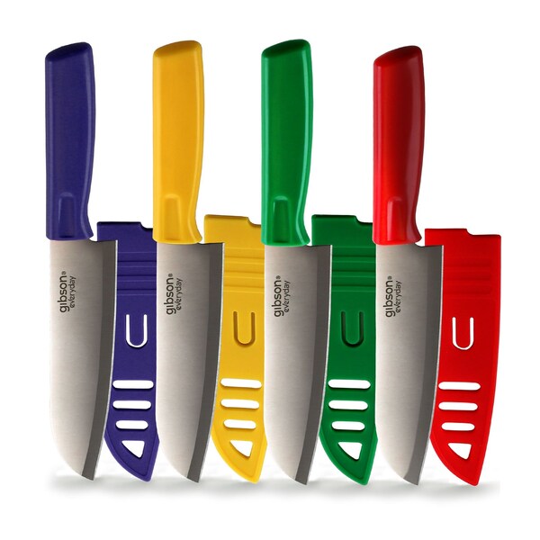 Gibson Everyday Grantville 4 Piece 6 Inch Santoku Knife with Sheath in Assorted Colors 92565.01 - main