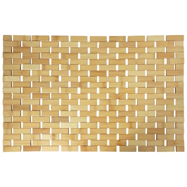 Megachef Bamboo Wood 16.25 x 24.5 Inch Rectangle Bathroom Mat 750122127M - main