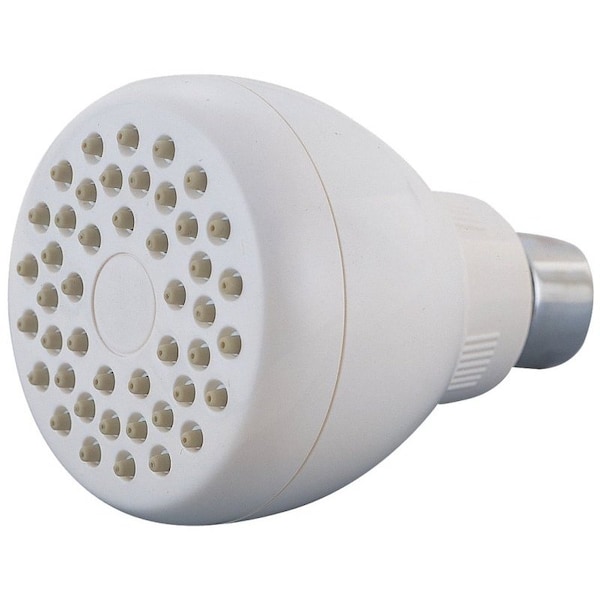 Boston Harbor Shower Head, 1.75 gpm, 1/2-14 NPT Connection, Threaded, 1-Spray Function, Plastic, White B11041WH - main