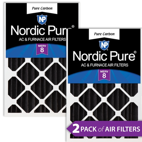 Nordic Pure 20x24x4 Pure Carbon Pleated Air Filter, High Capacity, MERV 8, 2 PK 20x24x4PCP-2 - main