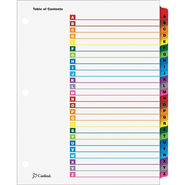 Tops Products INDEX, BNDR, A-Z, LTR, AST 60218 - main