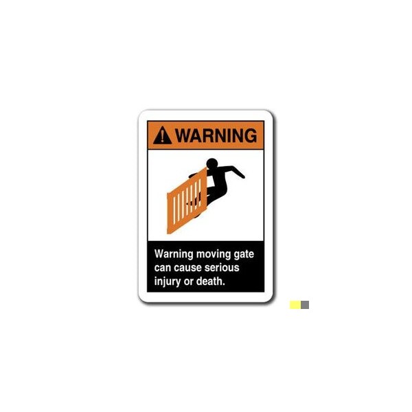 Signmission 10 in Height, Plastic, 10" x 7", ANSI-710WS Warning Moving Gate ANSI-710WS Warning Moving Gate - main