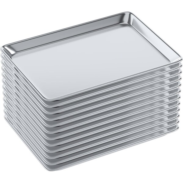 Amgood 13 in. x 18 in. 19 Gauge Half Size Aluminum Bun / Sheet Pan, 12PK SBP-19G-1813-12PK-Z - main